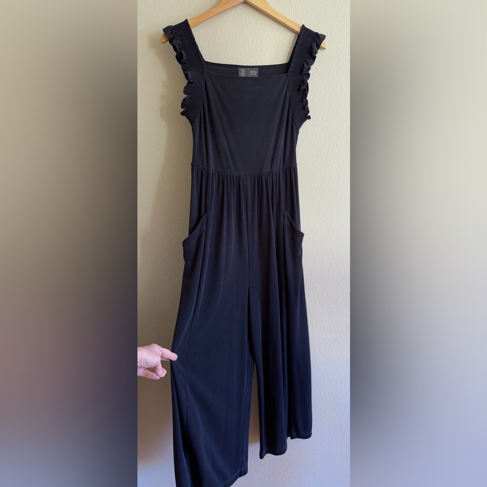 Anthropologie Saturday Sunday Billie Ruffle Sleeveless Ribbed Jumpsuit Small - Picture 5 of 8